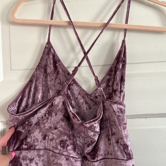 Purple Velvet Spaghetti strapped, V neck dress. Never been worn. Size XL. - Picture 7 of 8